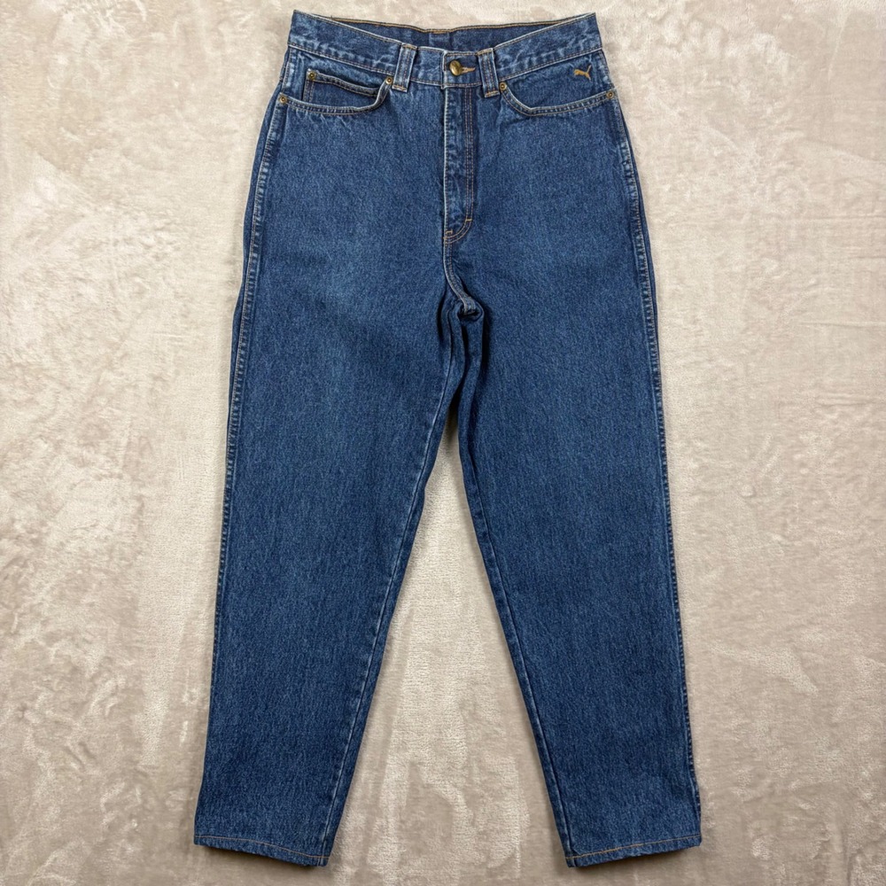 Vintage Puma Jeans MMQ  Mens 28x28 Indigo Blue Denim High Rise Straight  Retro